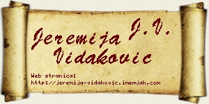Jeremija Vidaković vizit kartica